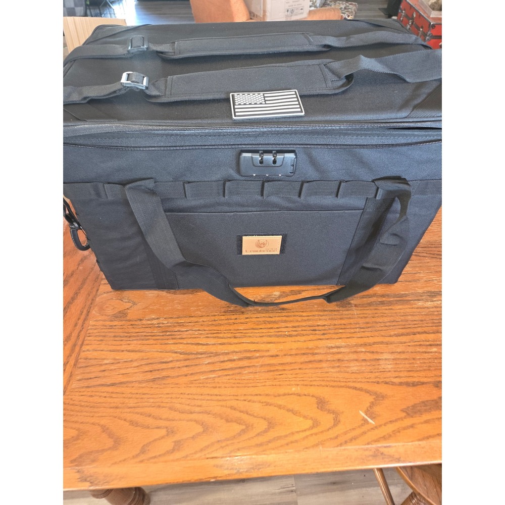 Lemubeane Tactical Gear Bag Black Collapsible Duffel with lock and MOLLE Straps